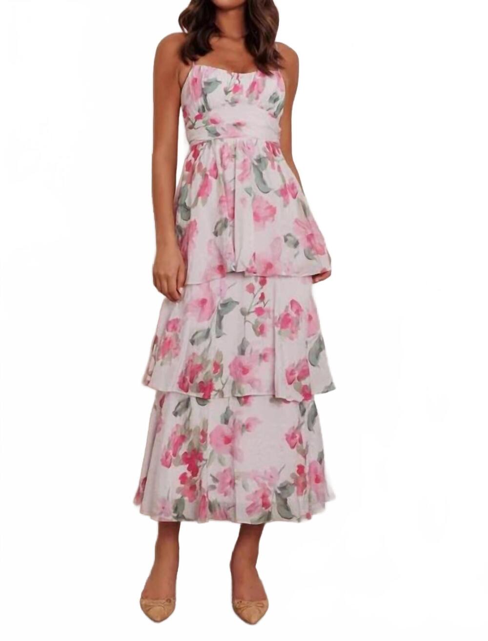 NEW ONE & ONLY floral maxi dress in pink